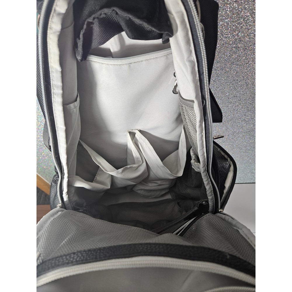 Itzy Ritzy Boss Backpack Diaper Bag Black Herringbone Vegan Leather Tassel - Picture 5 of 12